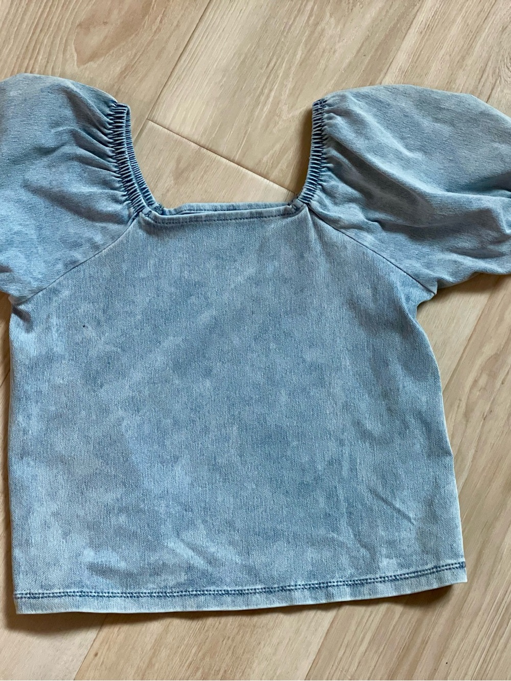SO Light Blue Puff Sleeve Square Neck *NEW* 10/12